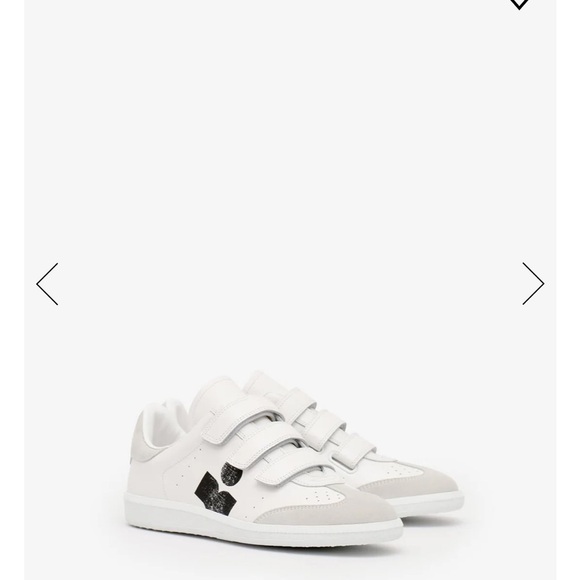 Isabel Marant White and Black Sneakers with Velcro Straps * new* unworn sz 39 - Picture 3 of 9